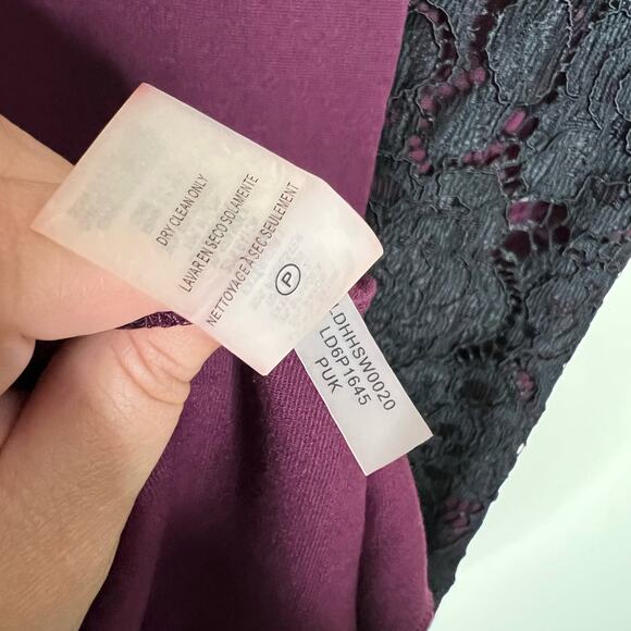 Karl Lagerfeld Paris Womans Color Block Dress With Lace Size 4 - Picture 7 of 9